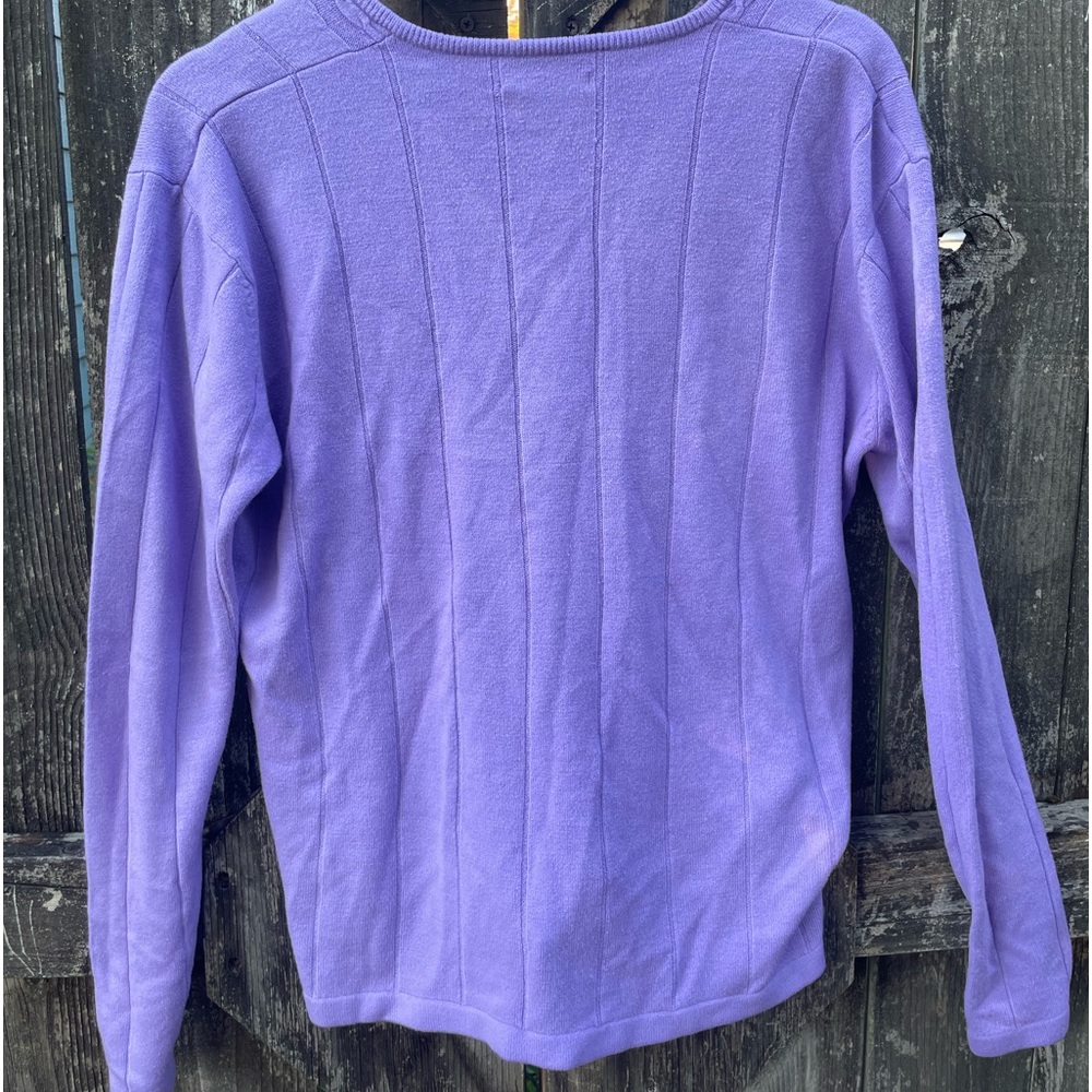Purple Vintage V neck Sweater